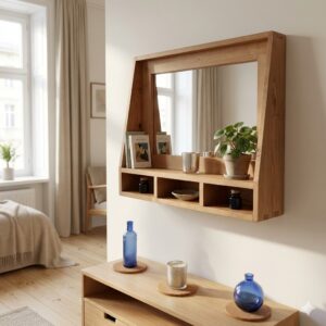 The Still wood Mirror Shelf — Solid Natural Wood