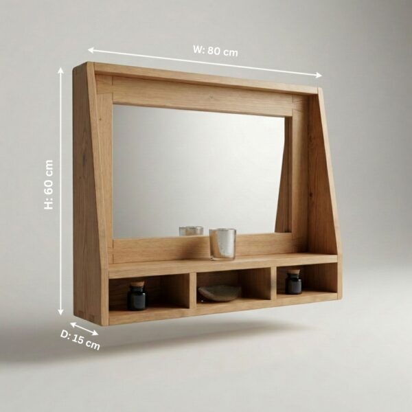 The Still wood Mirror Shelf — Solid Natural Wood