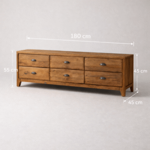 Handcrafted Solid Wood TV Unit