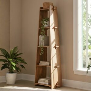 Minimalist Pine A-Frame Bookshelf