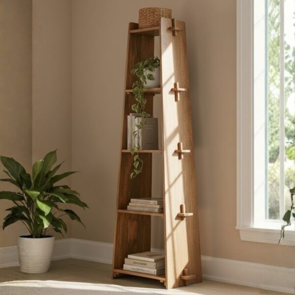 Minimalist Pine A-Frame Bookshelf