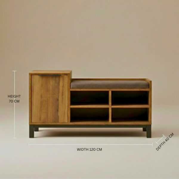 Counter Wood Entryway Bench & Shoe Storage