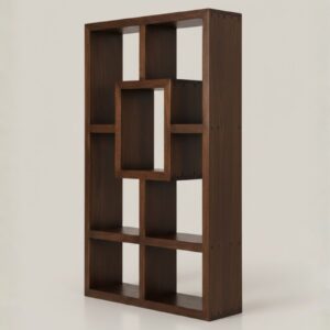 Geometric Pine Wood Display Shelf