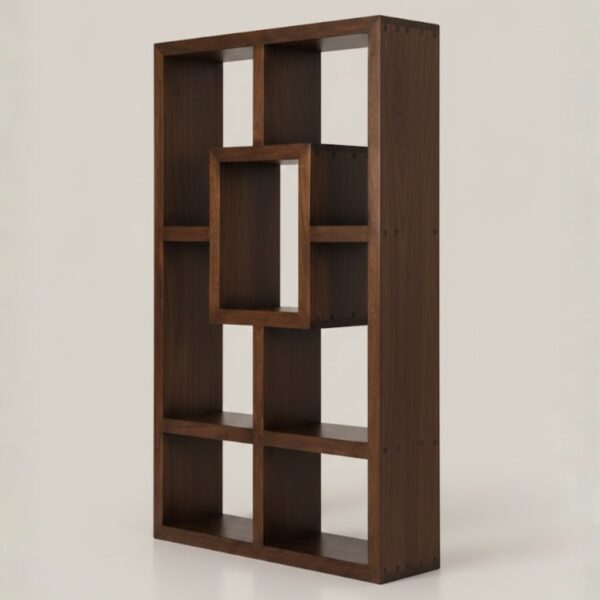 Geometric Pine Wood Display Shelf