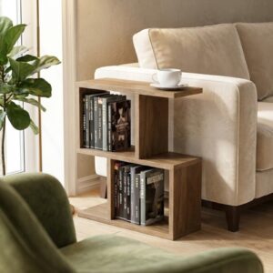 S-Shaped Geometric Pine Pedestal