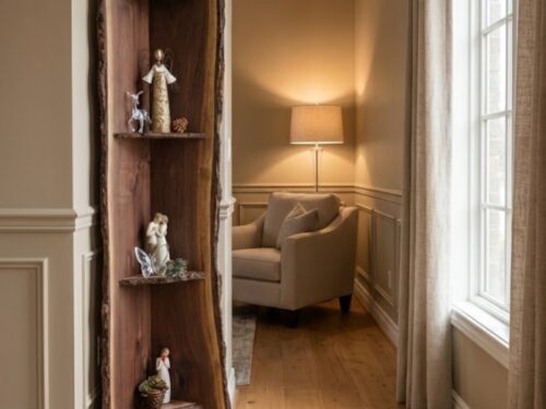 Live-Edge Pine Corner Display Unit