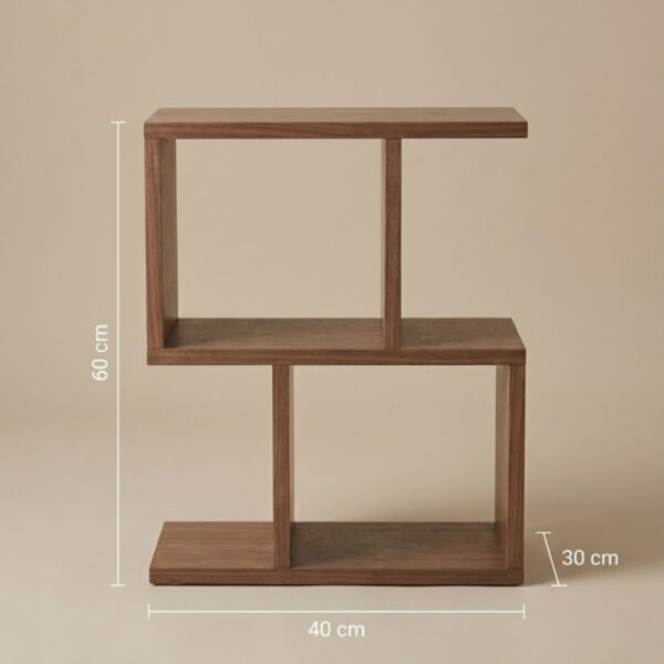 S-Shaped Geometric Pine Pedestal