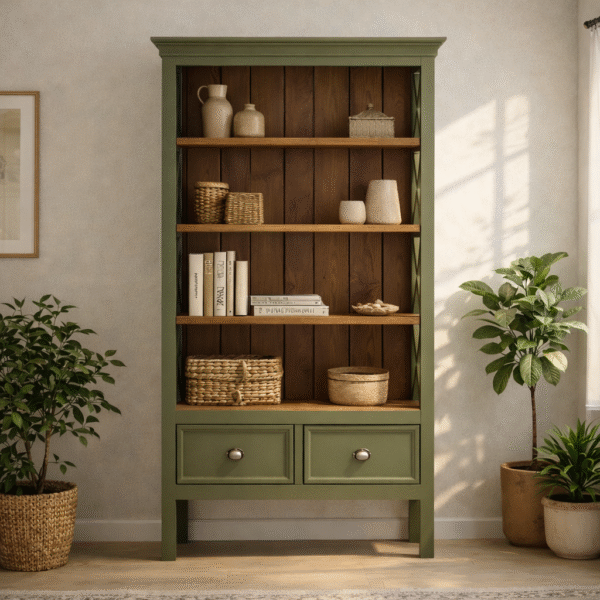 Solid Wood Open Shelf Cabinet