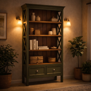 Solid Wood Open Shelf Cabinet