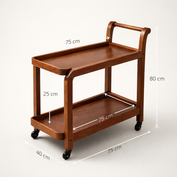 Solid Wood Serving Trolley
