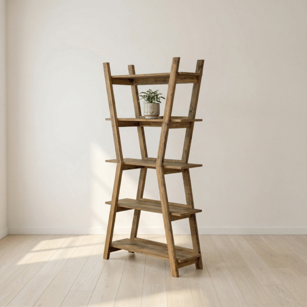 Wooden_Shelving_S01 Handcrafted Wooden Ladder Shelf