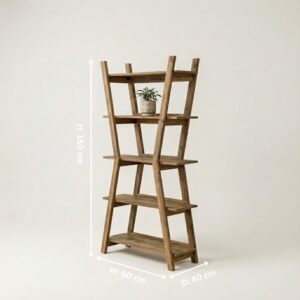 Wooden_Shelving_S02 Handcrafted Wooden Ladder Shelf