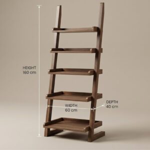 Modern Pine Wood Ladder Shelf