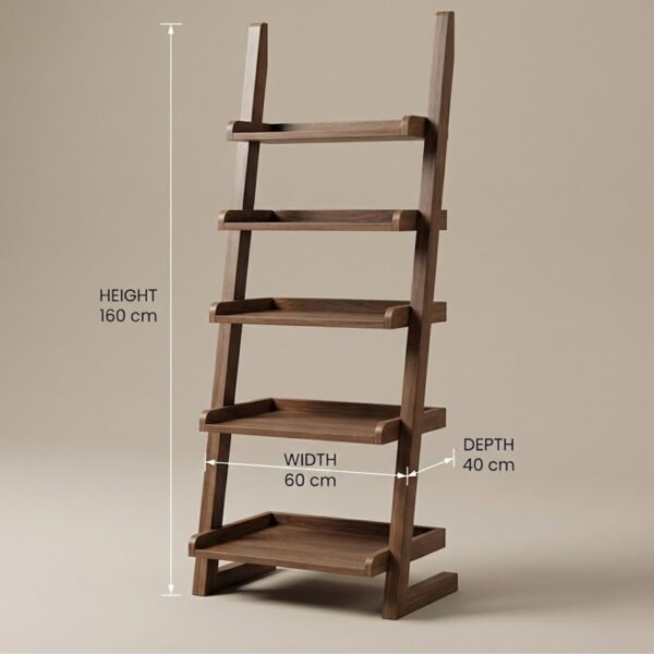 Modern Pine Wood Ladder Shelf