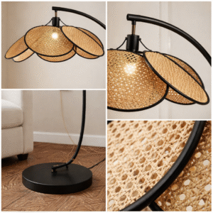 Arc Rattan Floor Lamp