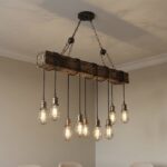 Rustic Chandelier with Hanging Edison Bulbs