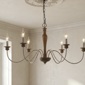 Rustic wooden chandelier