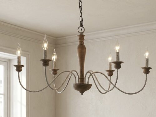 Rustic wooden chandelier