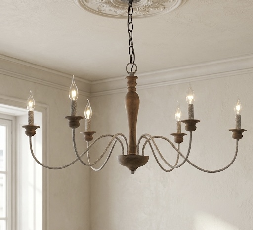 Rustic wooden chandelier