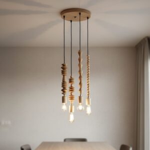 Handcrafted wooden pendant light