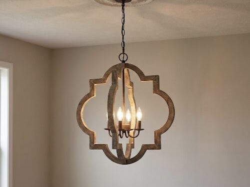 Rustic quatrefoil chandelier