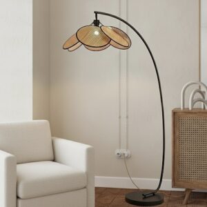 Arc Rattan Floor Lamp