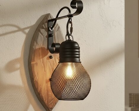 image00039 Rustic lantern with metal accents