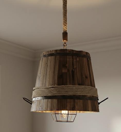 image00041 Rustic barrel pendant light