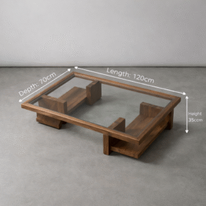 wooden_coffeetable01 Wood & Glass Low Coffee Table