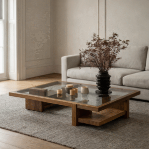 wooden_coffeetable03 Wood & Glass Low Coffee Table