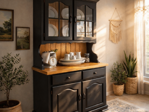 Handcrafted Wooden Display Cabinet