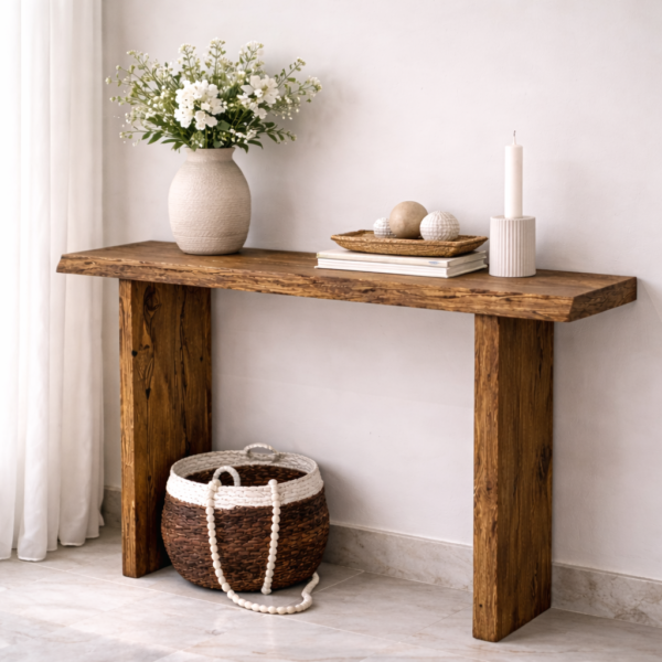 Live-Edge Minimalist Console