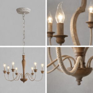 Rustic wooden chandelier