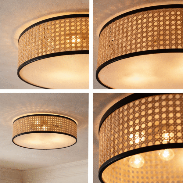 Rustic Rattan Ceiling Light