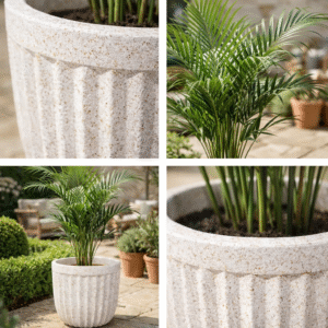 Fluted Ceramic Garden Pot