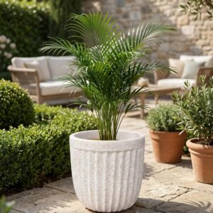 Fluted Ceramic Garden Pot