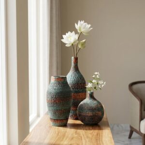 Textured Ceramic Vase Set