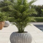 Ribbed Ceramic Outdoor Pot