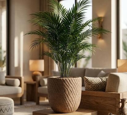 Textured ceramic planter