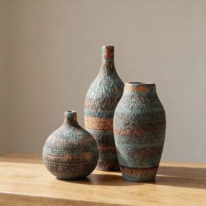 Textured Ceramic Vase Set