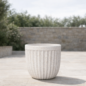 Fluted Ceramic Garden Pot