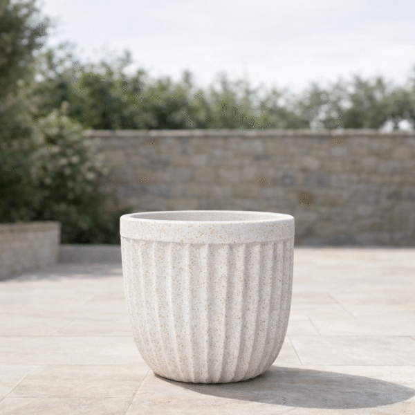 Fluted Ceramic Garden Pot