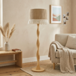 Rustic Twisted Wooden Floor Lamp