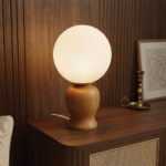 Modern Wooden Base Globe Lamp