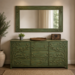 Botanical Carved Buffet & Mirror Set
