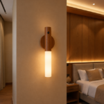 Wireless Wall-Mounted Wooden LED Fixture