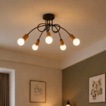 Minimalist Nordic Ceiling Light Featuring Wood Accents