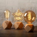 Modern Geometric Wooden Table Lamp