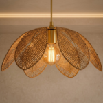Floral Wooden Hanging Light
