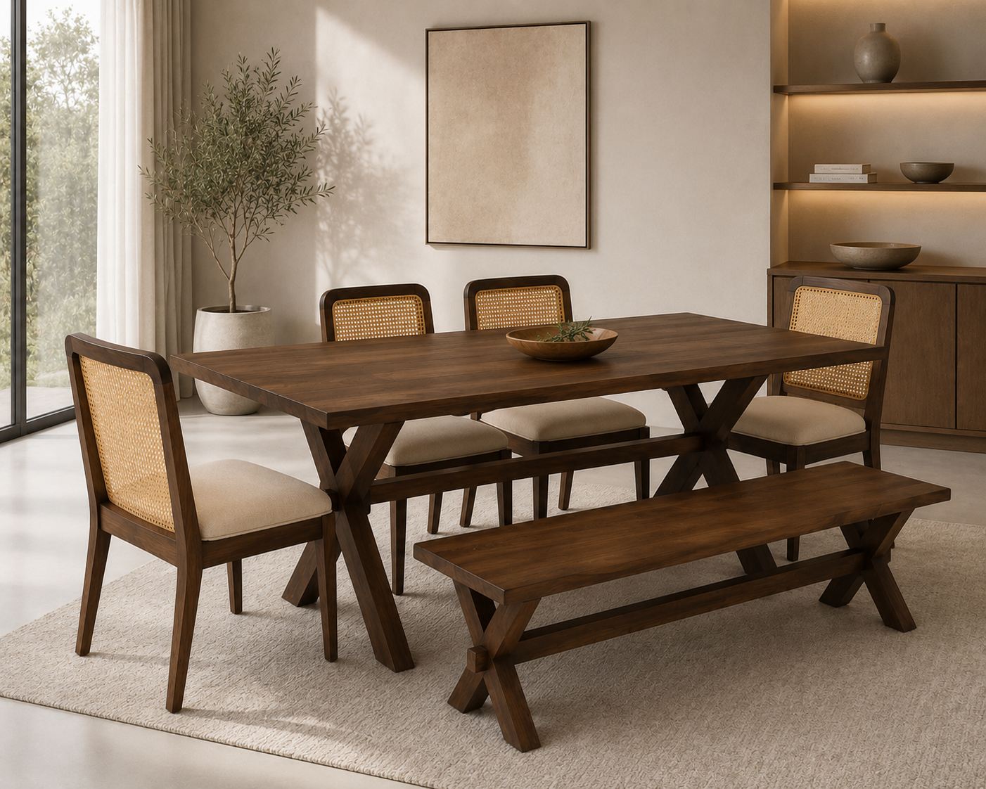 f85f5f27-3272-4914-8d2b-9657d07c6e2c Heritage X-Base Rattan dining suite - Image 1